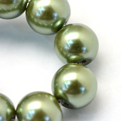 Baking Paint Pearlized Glass Pearl Round Bead Strands HY-Q003-6mm-49-1