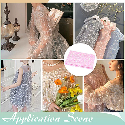 Polyester Flower Pattern Fabric DIY-WH0591-147B-1