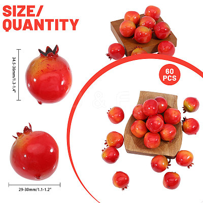 Plastic Simulation Pomegranate AJEW-WH0270-049-1