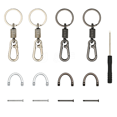 4Pcs 2 Colors Zinc Alloy Push Gate Snap Keychain Clasp Findings FIND-CA0005-88-1
