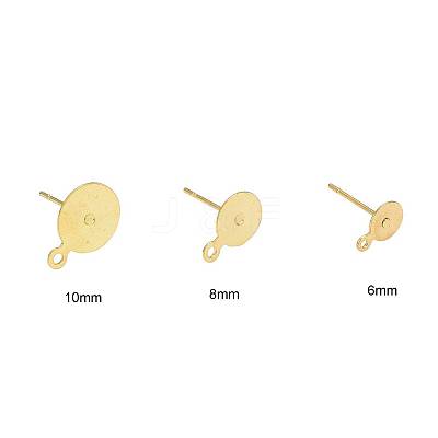150Pcs 3 Size Brass Stud Earring Findings KK-ZZ0001-13G-1
