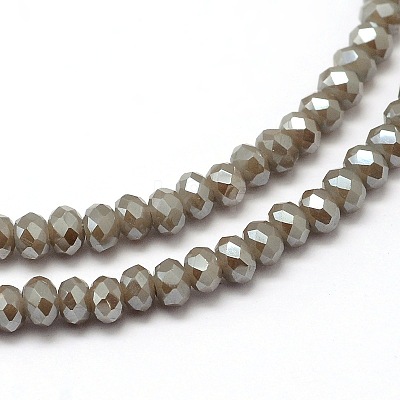 Faceted Rondelle Full Rainbow Plated Electroplate Glass Beads Strands X-EGLA-M004-2mm-A13-1