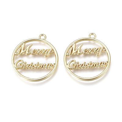 Alloy Open Back Bezel Pendants PALLOY-L228-001G-1