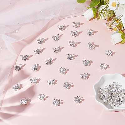 40Pcs 2 Styles Butterfly Alloy Rhinestone Hair Fastener for Women Girls Hairstyling OHAR-ME0001-02-1
