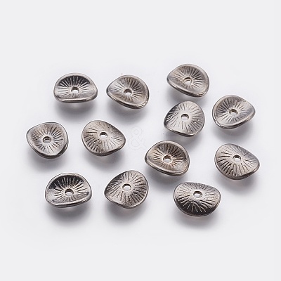 Tibetan Style Wavy Spacer Beads TIBEP-A11067-B-LF-1