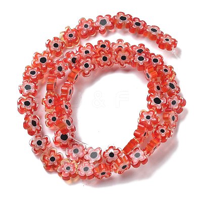Handmade Millefiori Lampwork Beads Strands LAMP-F035-09C-1