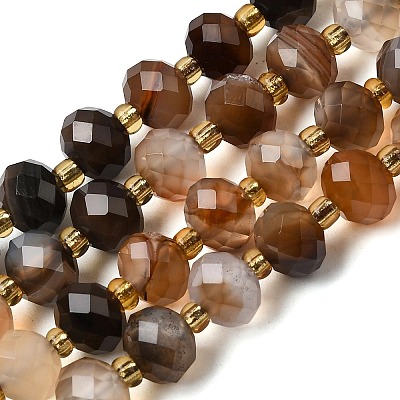 Natural Banded Agate Beads Strands G-D105-B13-1