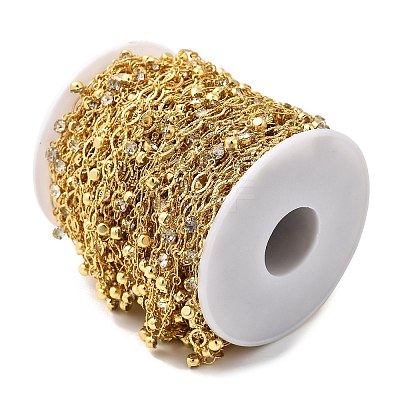 2-Row Brass Textured Oval Link Chains CHC-L053-01G-02-1