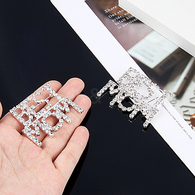 2Pcs Mother's Day Theme Word Best Mon Alloy Rhinestone Brooches JEWB-FH0001-86-1