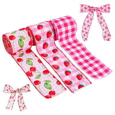 3 Rolls 3 Styles Polyester Ribbon OCOR-TA0003-52-1