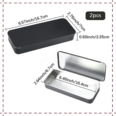 2Pcs Slide Top Tinplate Trinket Storage Boxes CON-SP0001-22A-02-1