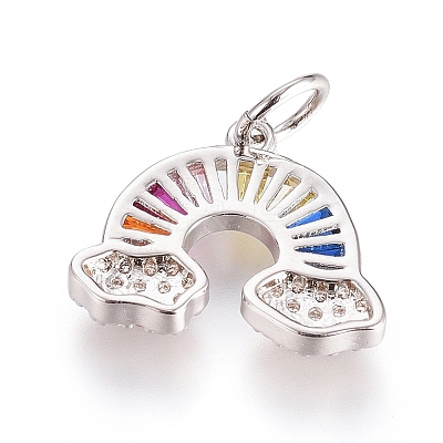 Brass Micro Pave Cubic Zirconia Pendants X-ZIRC-G166-26P-1