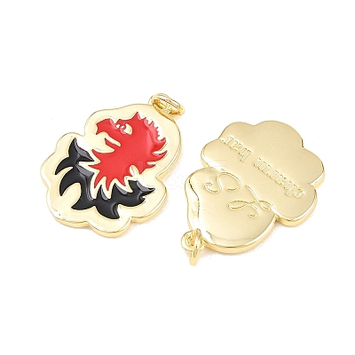 Brass Enamel Pendants KK-B167-10G-1