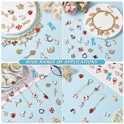 300 Pieces Wholesale Bulk Lots Jewelry Making Charms Pendant Mixed Shapes Alloy Enamel Charms for Jewelry Necklace Earring Making Crafts JX155A-1