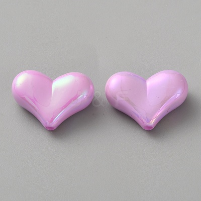 Electroplate Opaque Acrylic Beads MACR-WH0010-38F-1