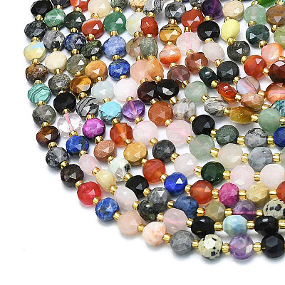 Natural & Synthetic Mixed Gemstone Beads Strands G-C116-A44-02-1