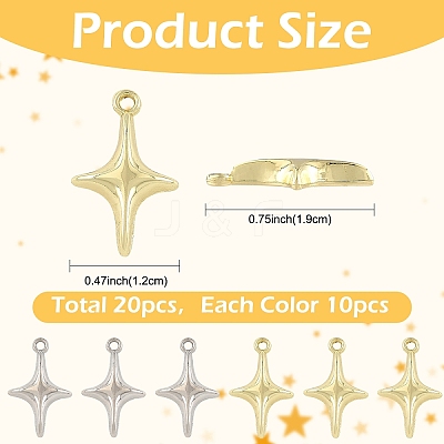 20Pcs 2 Colors Alloy Pendants INS-YW0001-01-1