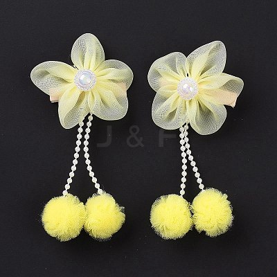 Flower Cloth Metallic Alligator Hair Clips PHAR-D013-01B-1