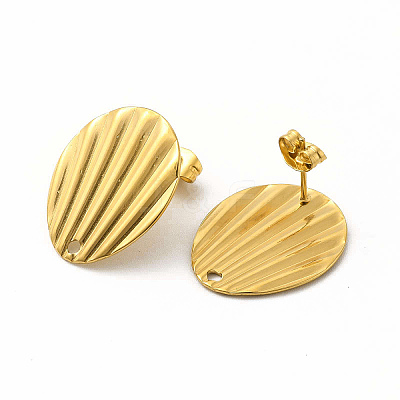 304 Stainless Steel Stud Earring Findings STAS-M305-21G-1
