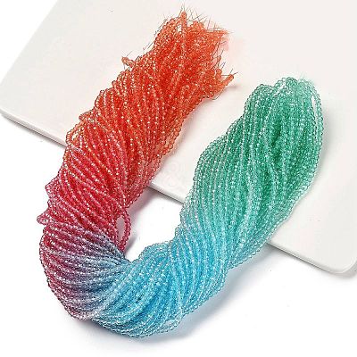 Transparent Painted Glass Beads Strands X1-DGLA-A034-T2mm-A11-1