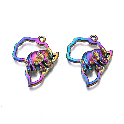 Rack Plating Rainbow Color Alloy Pendants PALLOY-S180-307-1