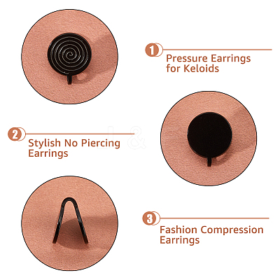 8Pcs 4 Colors 304 Stainless Steel Vortex Cuff Earrings EJEW-FI0001-60-1