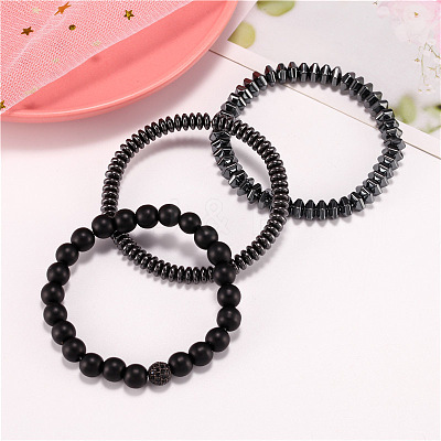 Fashionable and luxurious men's Alloy Beaded Multi-strand Bracelets with zircon beads QS1989-1-1