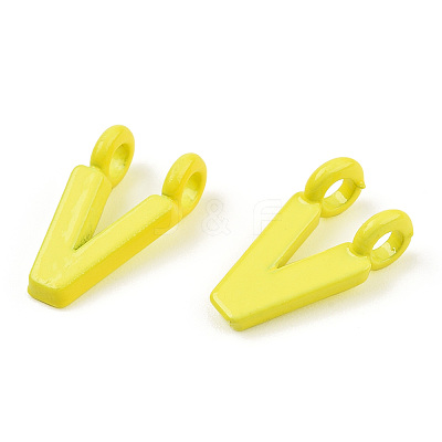 Rack Plating Spray Painted Alloy 2-Loop Link Pendants PALLOY-N176-01V-1