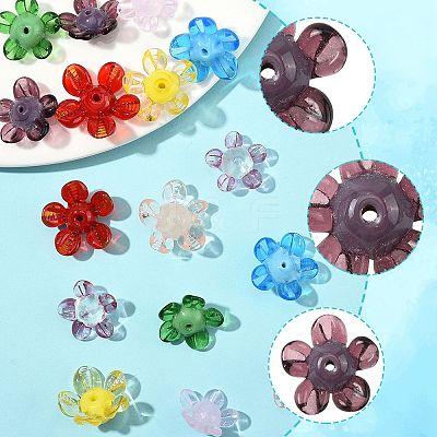 16Pcs 8 Colors Handmade Lampwork Beads LAMP-FS0001-26-1