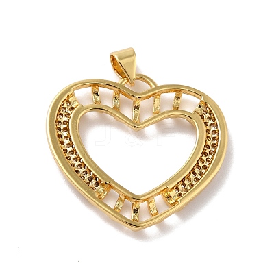 Rack Plating Brass Micro Pave Cubic Zirconia Pendants KK-E281-25G-1