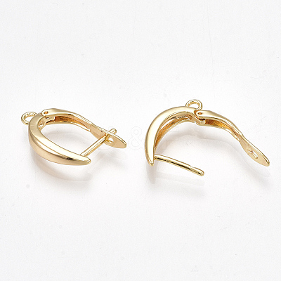 Brass Hoop Earring Findings with Latch Back Closure LS-X-KK-S350-072G-1