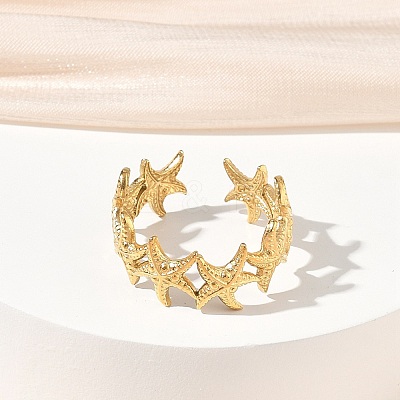 Adjustable 304 Stainless Steel Cuff Open Rings for Women RJEW-Z122-03G-02-1