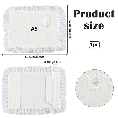 Polyester Lace Book Covers OFST-WH0002-59A-1