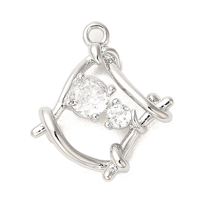 Brass Micro Pave Cubic Zirconia Pendants KK-D091-04P-1