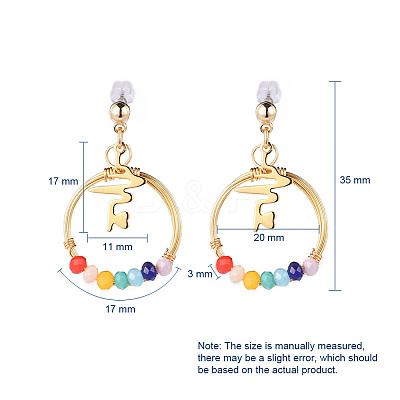 Faceted Glass Dangle Earrings EJEW-JE03734-1