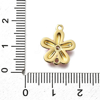Brass Clear Cubic Zirconia Flower Connector Charms KK-P295-52G-02-1