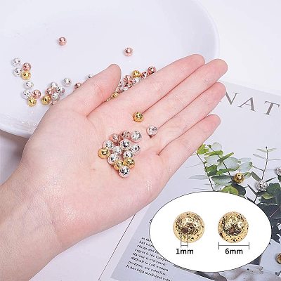 Electroplated Natural Lava Rock Beads G-PH0034-26-1