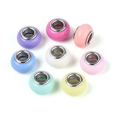 Opaque Acrylic European Beads GPDL-N006-01A-03-1