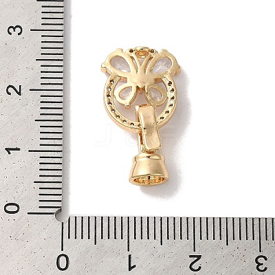 Brass Micro Pave Cubic Zirconia Fold Over Clasps KK-B098-06G-01-1