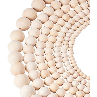 Unfinished Wood Beads WOOD-PH0008-16-1