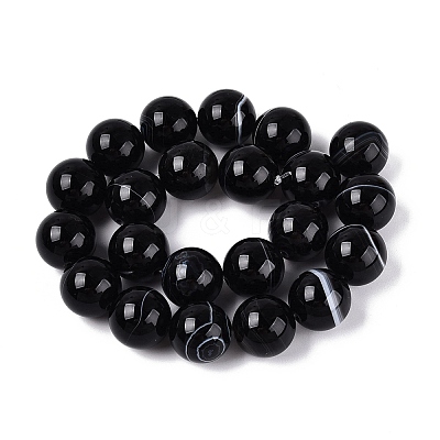 Natural Banded Agate Beads Strands G-Q608-18B-1