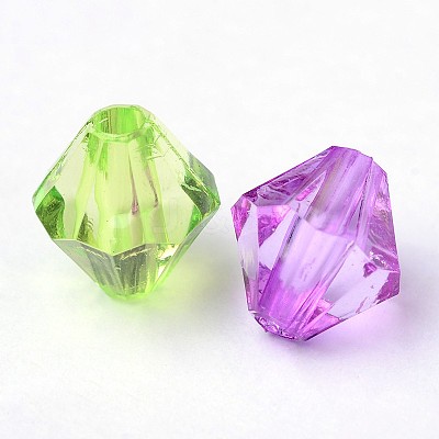 Faceted Bicone Transparent Acrylic Beads DBB8mm-1