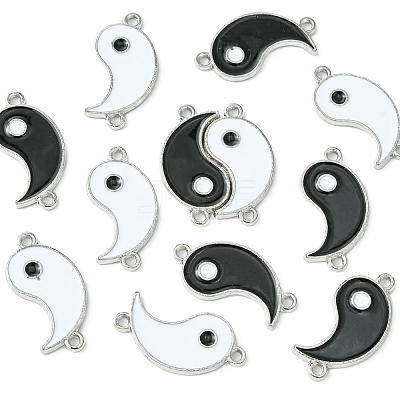 12Pcs 2 Colors Alloy Enamel Split Links Connectors ENAM-FS0001-84-1