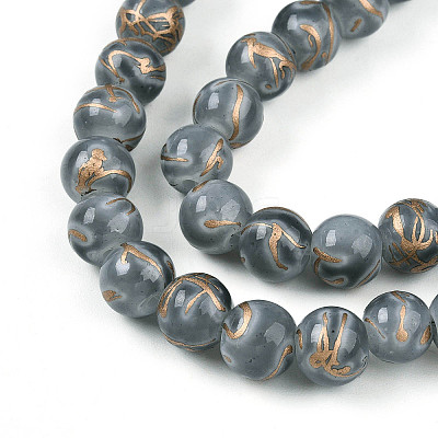 Baking Paint Glass Beads Strands DGLA-N010-8mm-09-1