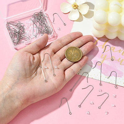 100Pcs 3 Styles 316 Surgical Stainless Steel Earring Hooks FIND-YW0005-50-1