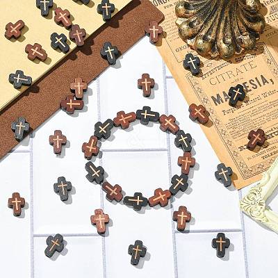 40Pcs 2 Colors Natural Wood Beads WOOD-CJ0002-61-1