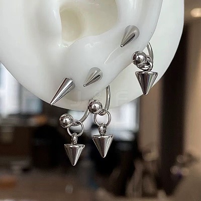 304 Stainless Steel Dangle Stud Earrings FS-WG2B7D5-03-1
