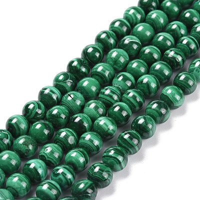 Natural Malachite Bead Strands G-O152-47-8mm-A-1