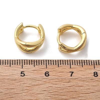 Rack Plating Brass Criss Cross Hoop Earrings for Women EJEW-B014-15G-1