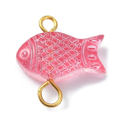 Spray Painted Transparent Glass Connector Charms PALLOY-JF02118-1